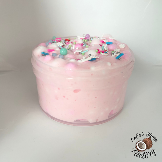 Pink christmas crunch slime