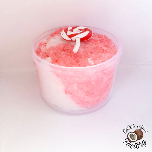 Candy cane fizz slime