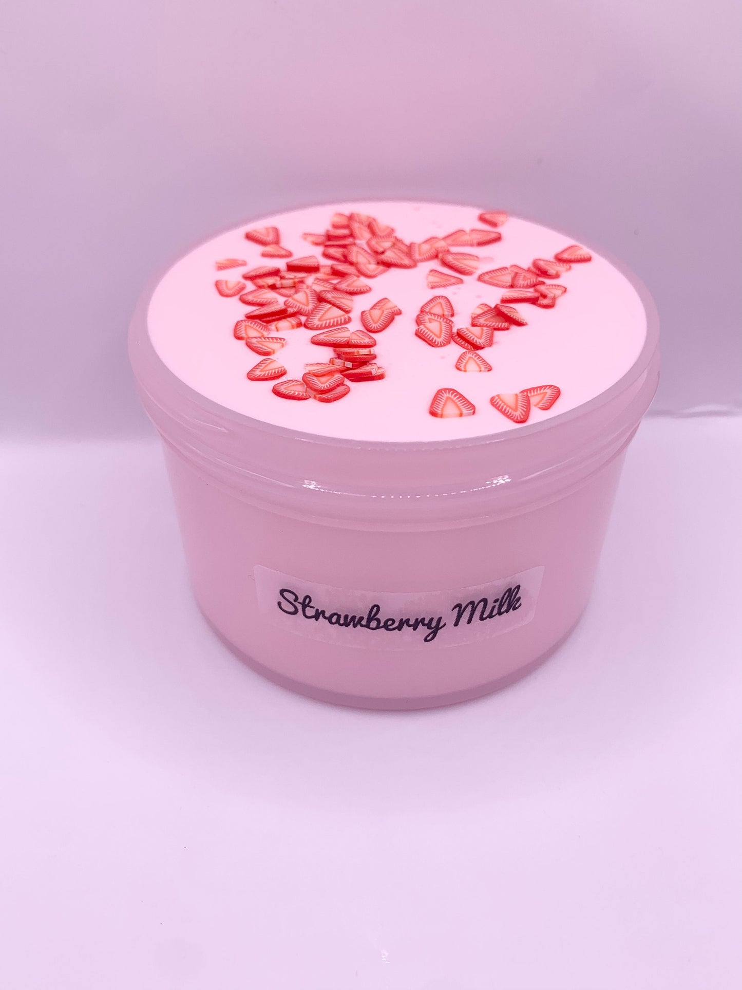 Strawberries milk slime